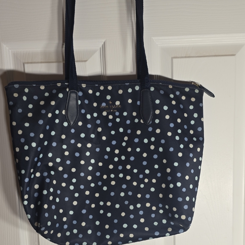 Kate Spade Dark Blue Polka Dot Tote